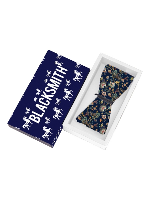 

Blacksmith Men Blue & Green Printed Bow Tie