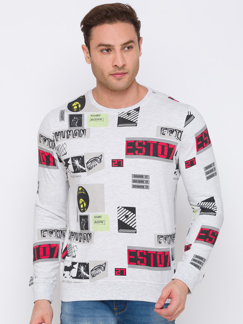 

Being Human Men Grey Printed Sweatshirt