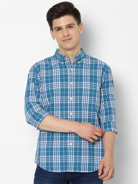 

AMERICAN EAGLE OUTFITTERS Men Blue Checked Casual Shirt