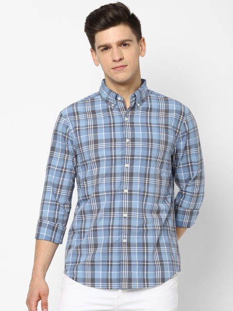 

AMERICAN EAGLE OUTFITTERS Men Blue Checked Casual Shirt
