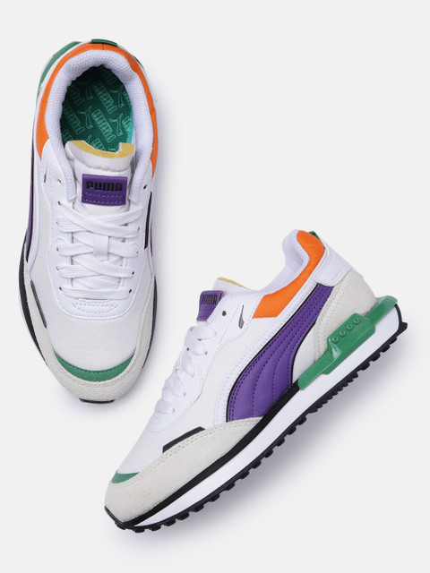 

Puma Kids White & Purple Colourblocked City Rider Electric Sneakers