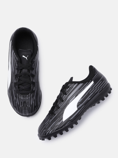 

Puma Kids-Unisex Black & Grey Printed Rapido III Turf Training Football Shoes