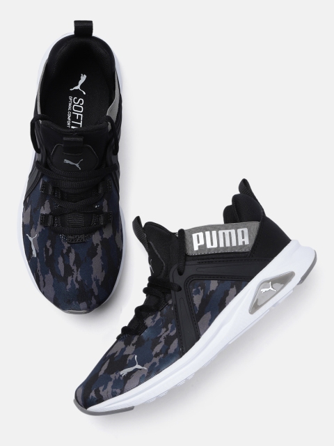 

Puma Kids Navy Blue & Black Printed Enzo 2 Camo Training Shoes