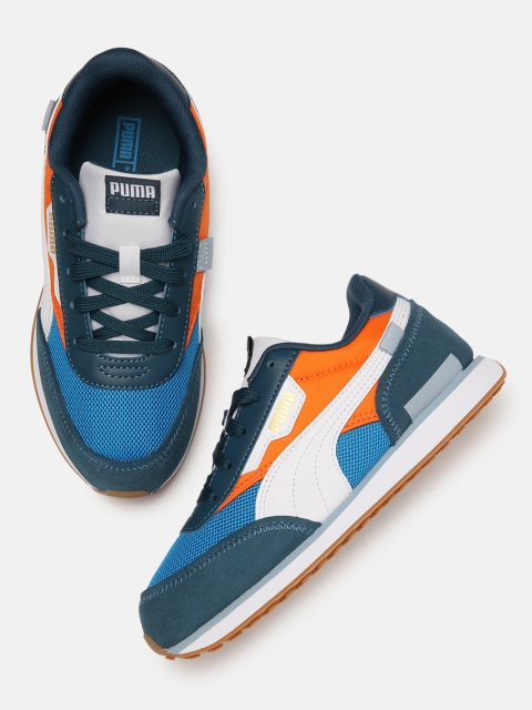 

Puma Unisex Kids Orange & Blue Colourblocked Future Rider Splash Sneakers