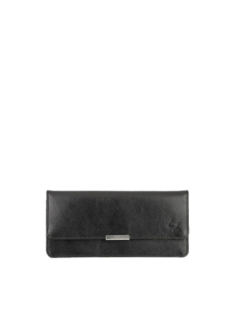 

Leather Zentrum Women Black Solid Envelop Wallet