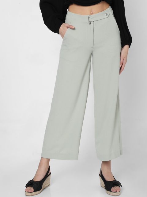 

Vero Moda Women Green Flared High-Rise Parallel Trousers