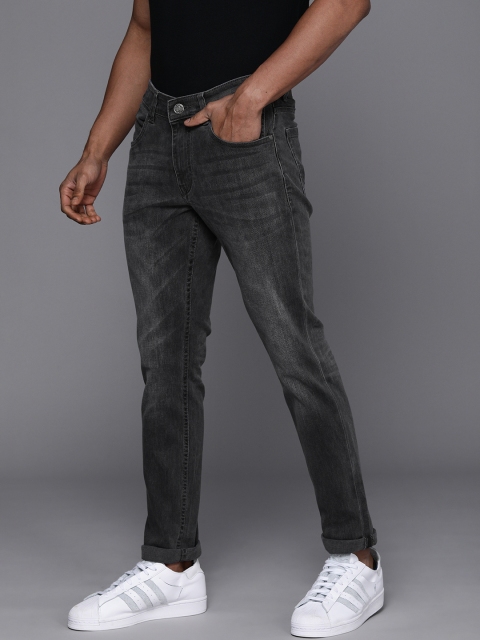 

WROGN Men Grey Slim Fit Light Fade Stretchable Jeans