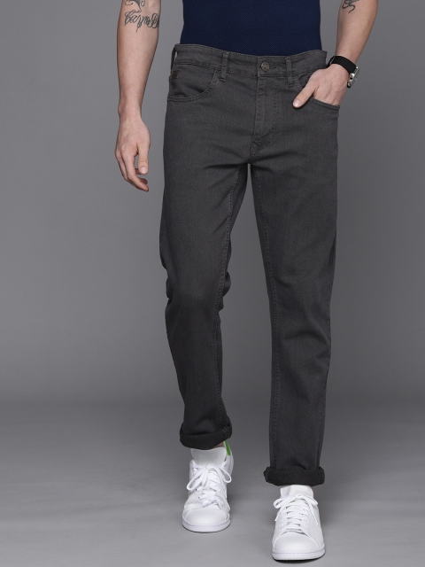 

WROGN Men Charcoal Grey Slim Fit Stretchable Jeans