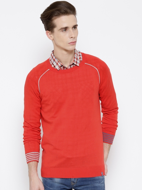 

United Colors of Benetton Men Coral Orange Sweater
