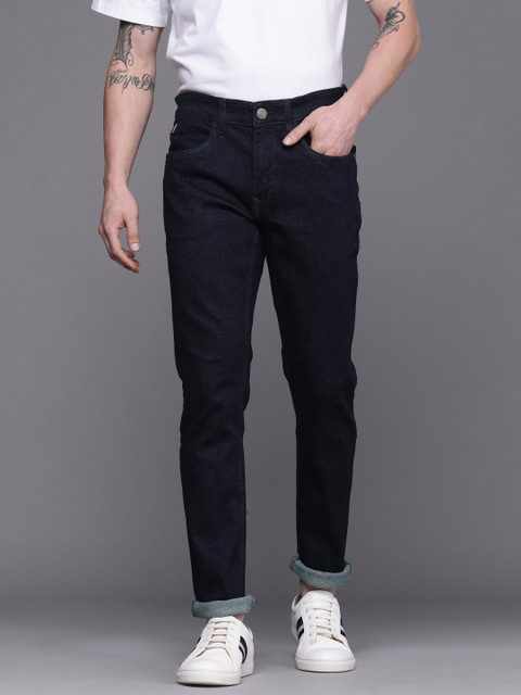 

WROGN Men Navy Blue Slim Fit Clean Look Stretchable Jeans