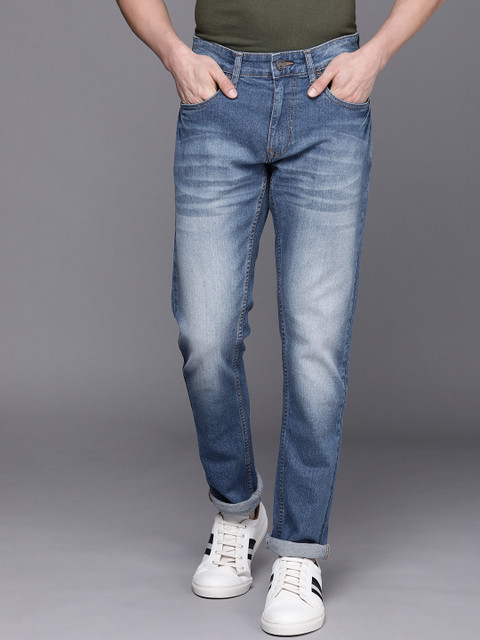 

WROGN Men Blue Slim Fit Heavy Fade Stretchable Jeans