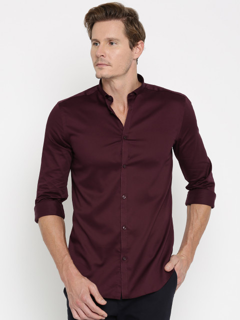 

Jack & Jones Men Burgundy Slim Fit Casual Shirt