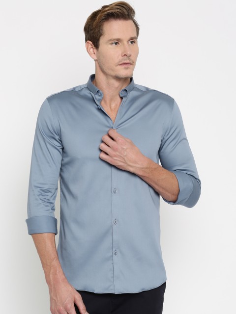 

Jack & Jones Men Blue Slim Fit Solid Semi-Formal Shirt