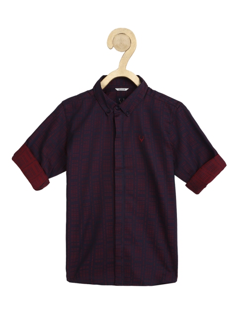 

Allen Solly Junior Boys Maroon Opaque Checked Casual Shirt