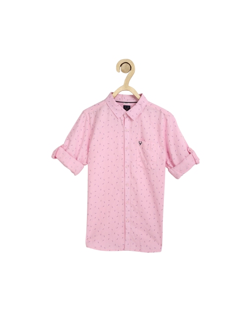 

Allen Solly Junior Boys Pink Slim Fit Opaque Printed Casual Shirt