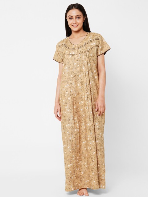 

Sweet Dreams Women Beige Printed Full Length Nighty