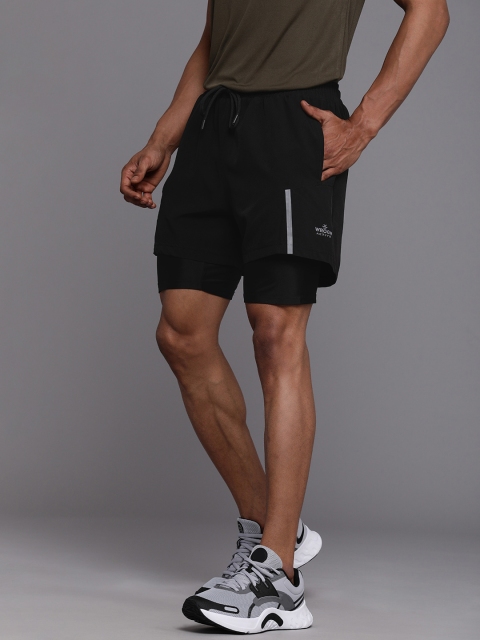

WROGN ACTIVE Men Black Layered Sports Shorts