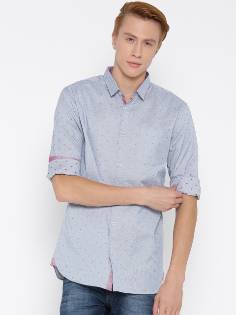 

Jack & Jones Men Blue Slim Fit Self-design Casual Shirt