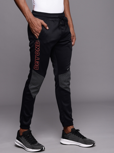 

Wrogn Active Men Black Colourblocked Slim Fit Joggers Track Pant