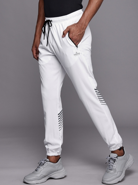 

WROGN ACTIVE Men White & Grey Striped Slim Fit Joggers