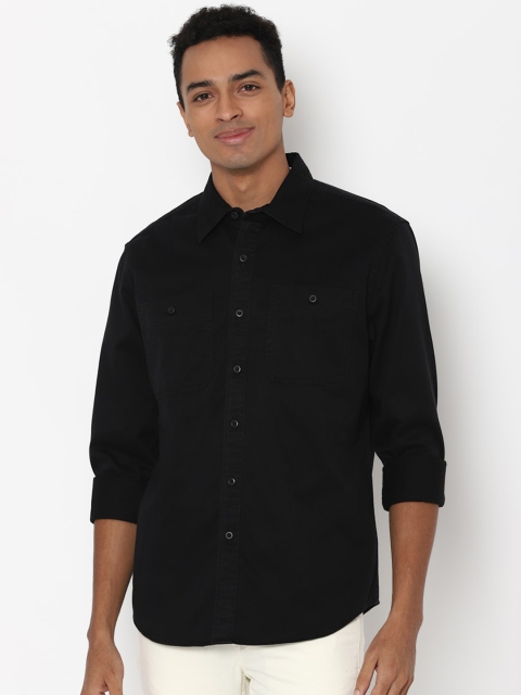 

AMERICAN EAGLE OUTFITTERS Men Black Pure Cotton Casual Shirt