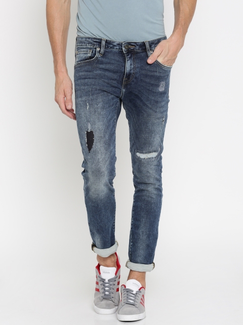 

Jack & Jones Men Blue Slim Fit Low-Rise Mildly Distressed Stretchable Jeans