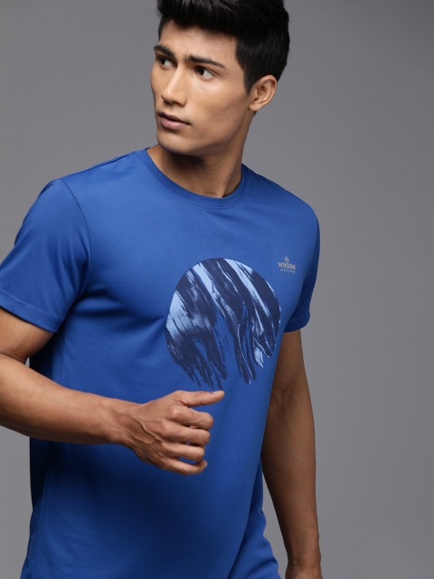 

WROGN ACTIVE Men Blue & Navy Blue Printed Slim Fit T-shirt