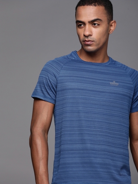 

WROGN ACTIVE Men Blue Slim Fit T-shirt