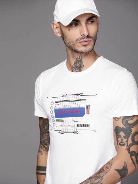 

WROGN ACTIVE Men White Typography Printed Slim Fit T-shirt