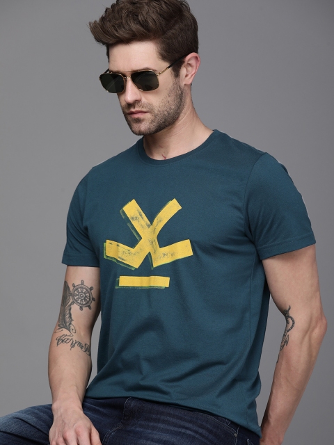 

WROGN Men Navy Blue Graphical Printed T-shirt