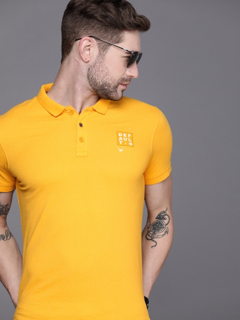 

WROGN Men Yellow Polo Collar T-shirt
