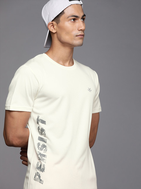 

WROGN ACTIVE Men White Typography Printed Slim Fit T-shirt