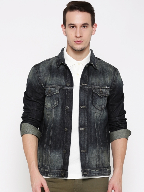 

Jack & Jones Blue Washed Denim Jacket, Navy blue