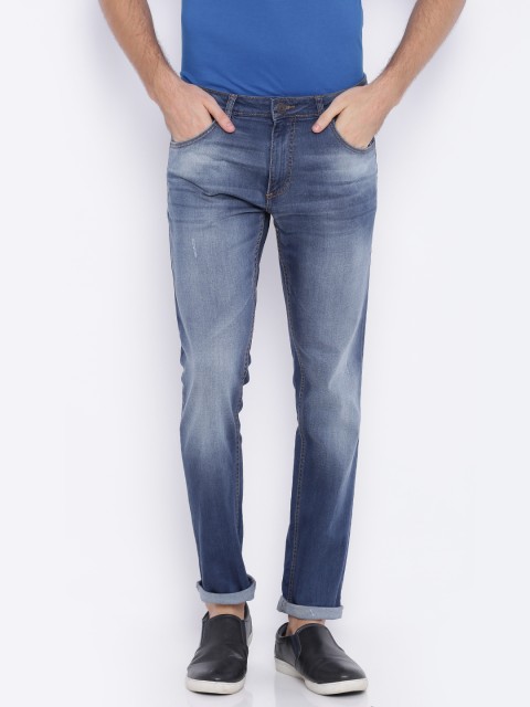 

Slub Men Blue Skinny Fit Mid-Rise Jeans