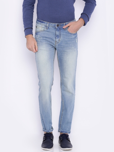 

Slub Men Blue Slim Fit Mid-Rise Low Distress Jeans