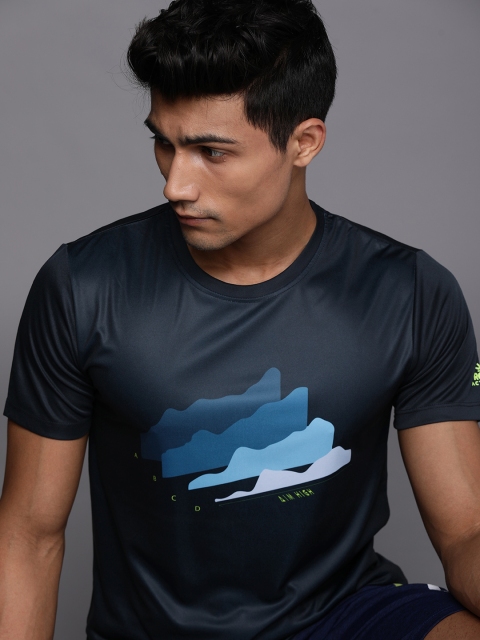 

WROGN ACTIVE Men Navy Blue Printed Slim Fit T-shirt