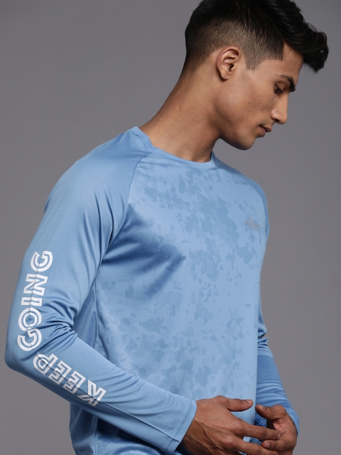 

WROGN ACTIVE Men Light Blue Typography Printed Slim Fit T-shirt
