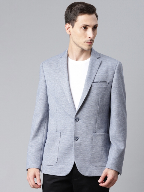 

Marks & Spencer Men Blue Slim Fit Self-Design Casual Blazer