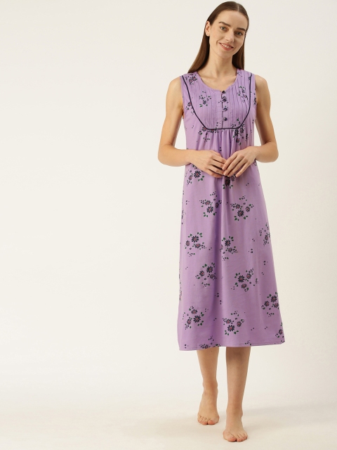 

Slumber Jill Lavender Printed Nightdress