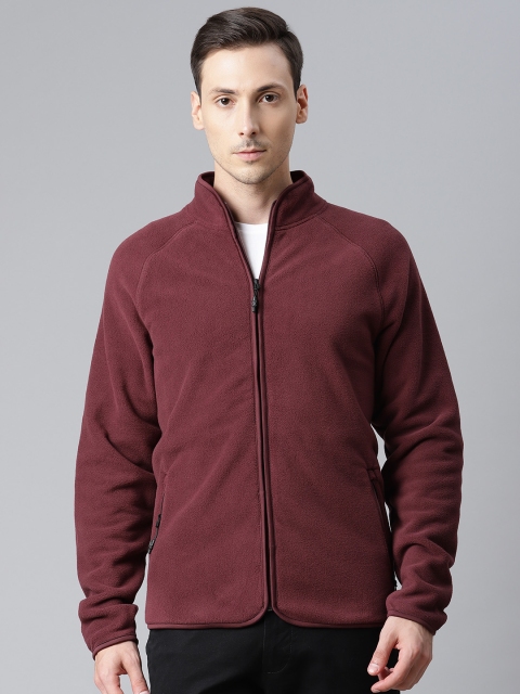 

Marks & Spencer Men Burgundy Solid Front-Open Sweatshirt