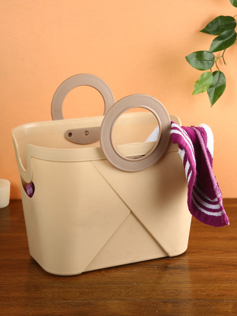 

House Of Accessories Yellow Solid Small Laundry Basket