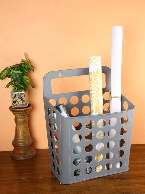 

House Of Accessories Grey Solid Portable Laundry Basket