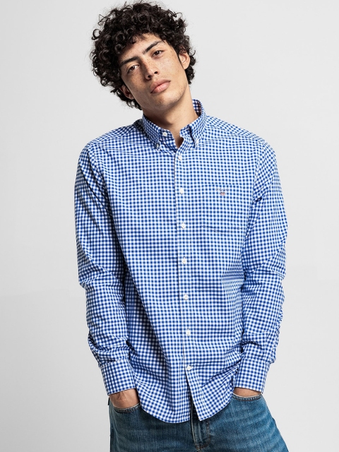 

GANT Men Blue Gingham Checks Checked Casual Shirt