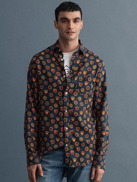 

GANT Men Blue Graphic Printed Casual Shirt