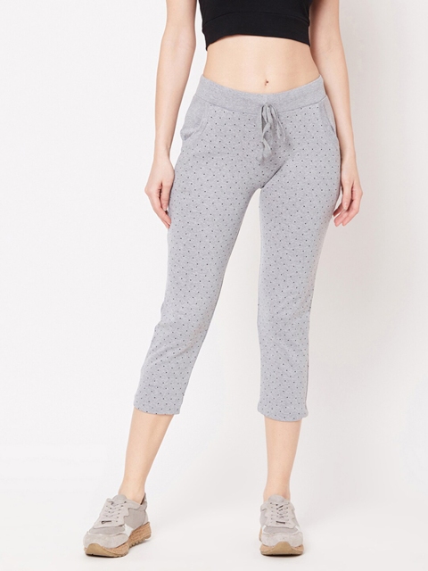 

V2 Value & Variety Women Grey & Blue Printed Cotton Capris