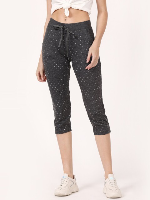 

V2 Value & Variety Women Grey & White Printed Capris
