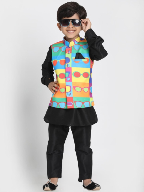 

VASTRAMAY Boys Multicoloured Layered Kurta Set with Trousers, Multi