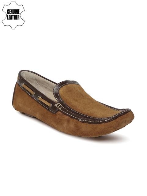 

Ruosh Men Tan Brown Suede Driving Shoes