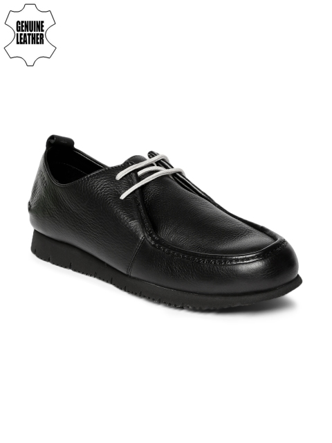 

Ruosh Men Black Leather Derbys