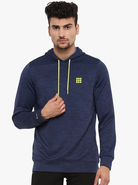 

rock.it Men Navy Blue Hooded Pullover Sweatshirt